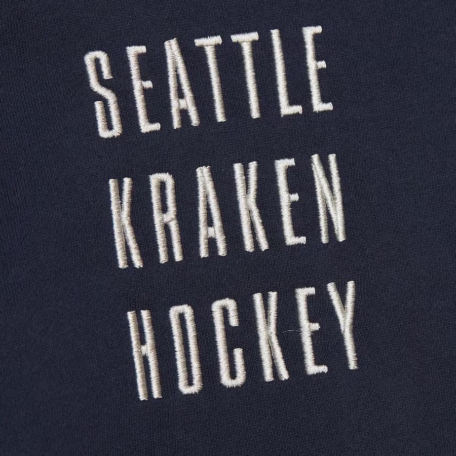 Худи Mitchell & Ness Navy Seattle Kraken Polar Fleece Quarter-Zip Pullover Hoodie