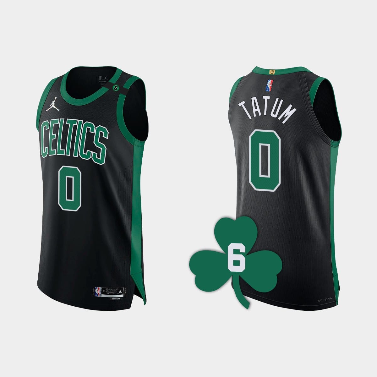 Баскетбольная джерси 2022-23 Boston Celtics #0 Jayson Tatum Black Authentic Retired Number Jersey