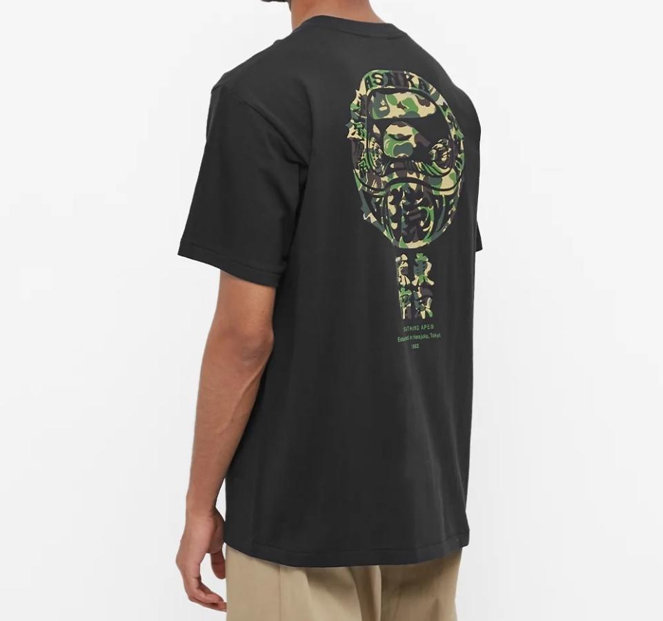 Футболка BAPE ABC Camo Daruma Tee Black/Green