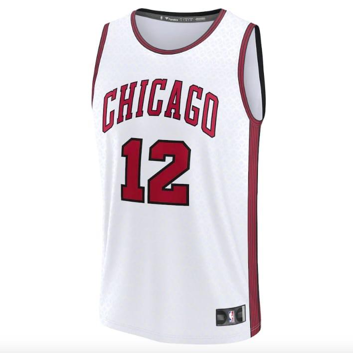 Баскетбольная джерси 2022-23 Chicago Bulls #12 Ayo Dosunmu Fastbreak City White Jersey