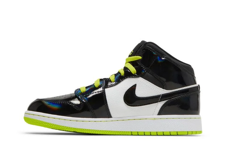 Кроссовки Air Jordan 1 Mid SE GS 'Black Cyber'