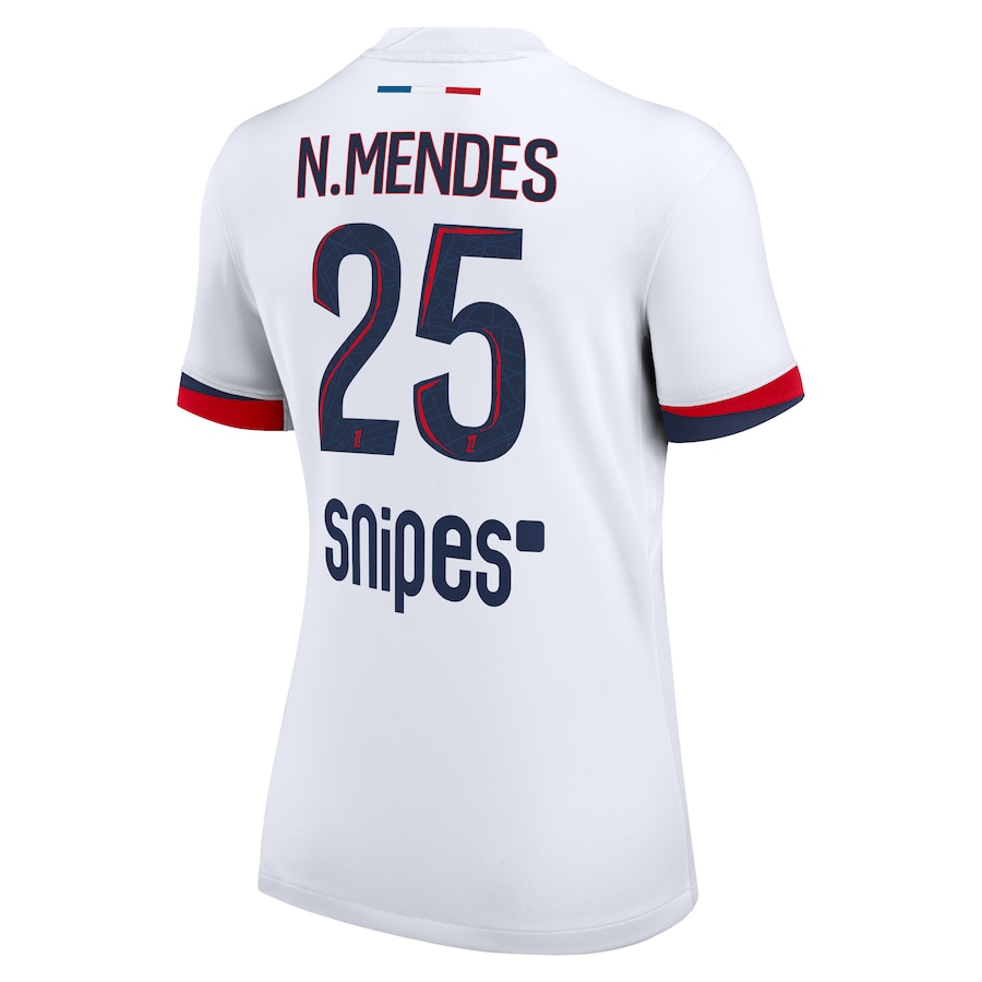 Женское футбольное джерси PSG Nike Away Stadium Shirt 2025-26 - N. Mendes 25