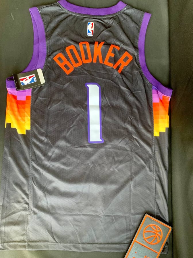 Баскетбольная джерси 2020-21 Phoenix Suns #1 Devin Booker City Edition Black Swingman Jersey