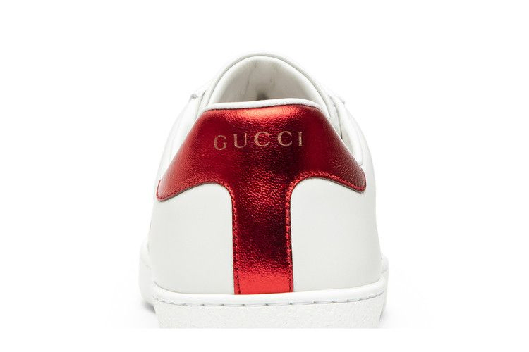 Кроссовки Gucci Stripe Leather Sneaker 'White Red Black'