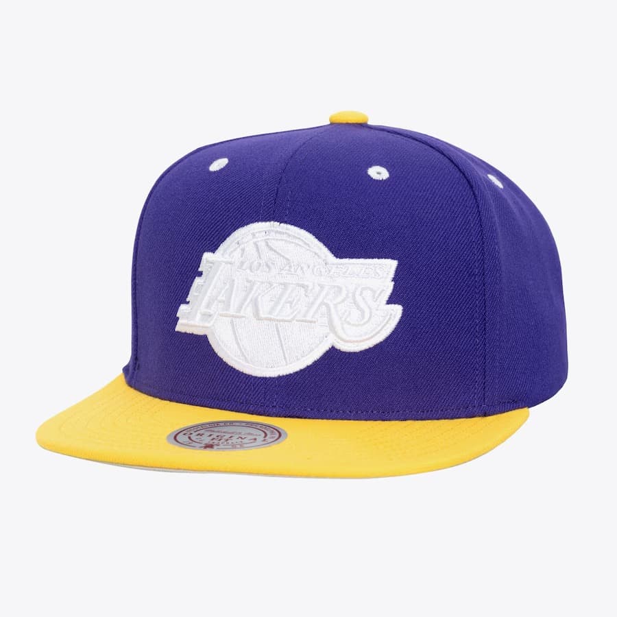 Бейсболка Mitchell & Ness Purple Gold Los Angeles Lakers Evergreen Crispy White Snapback Hat