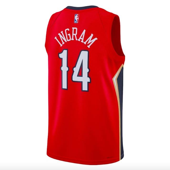 Баскетбольная джерси 2022-23 New Orleans Pelicans #14 Brandon Ingram Swingman Statement Red Jersey