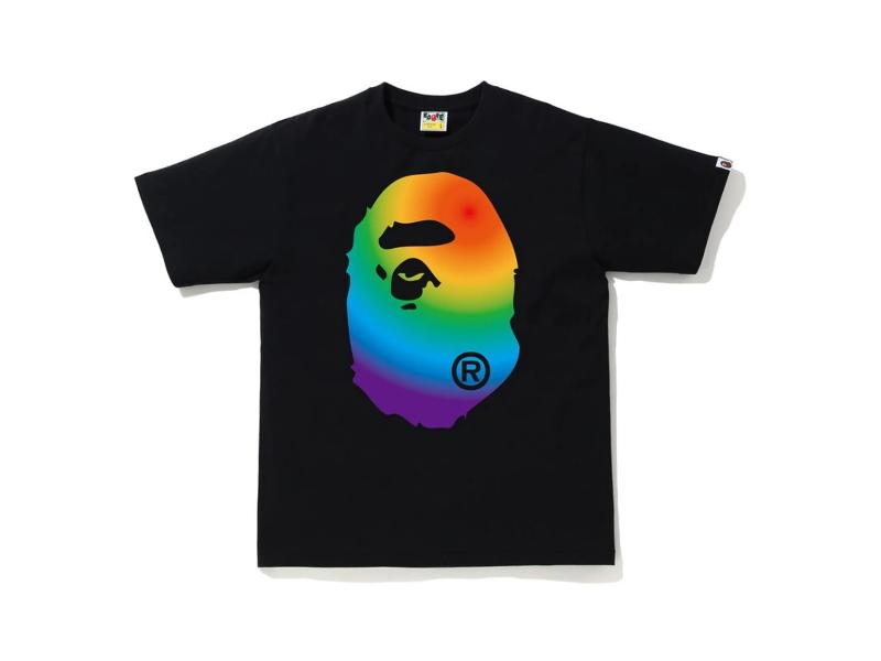 Футболка BAPE A Bathing Ape Rainbow Big Ape Head Tee Black