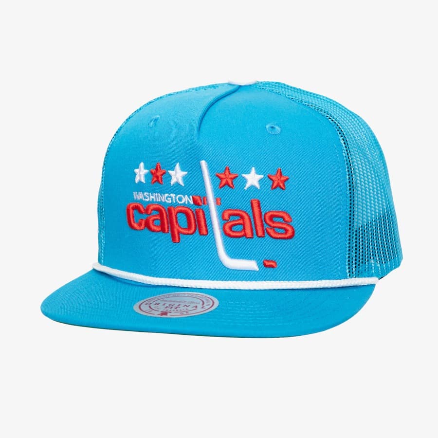 Бейсболка Mitchell & Ness Blue Washington Capitals Vintage Roper Trucker Adjustable Hat