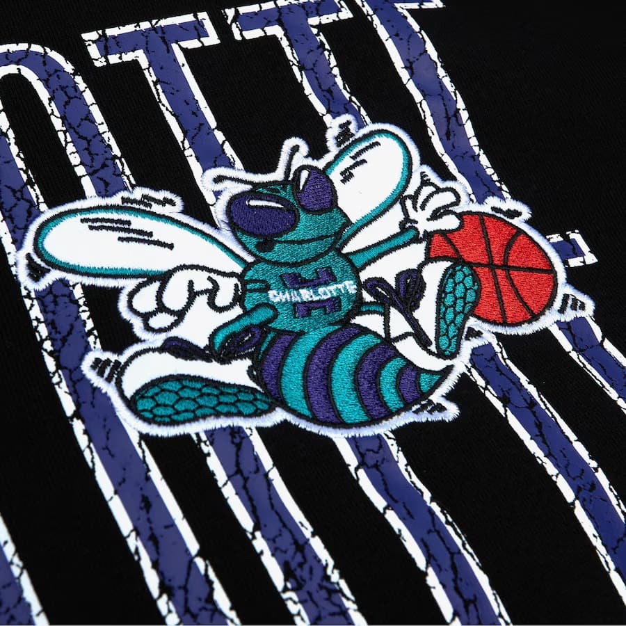 Худи Mitchell & Ness Black Charlotte Hornets Team OG Fleece Pullover Hoodie