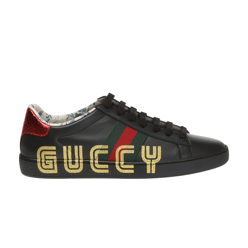Кроссовки Gucci Wmns Ace Low 'Guccy Print - Black'
