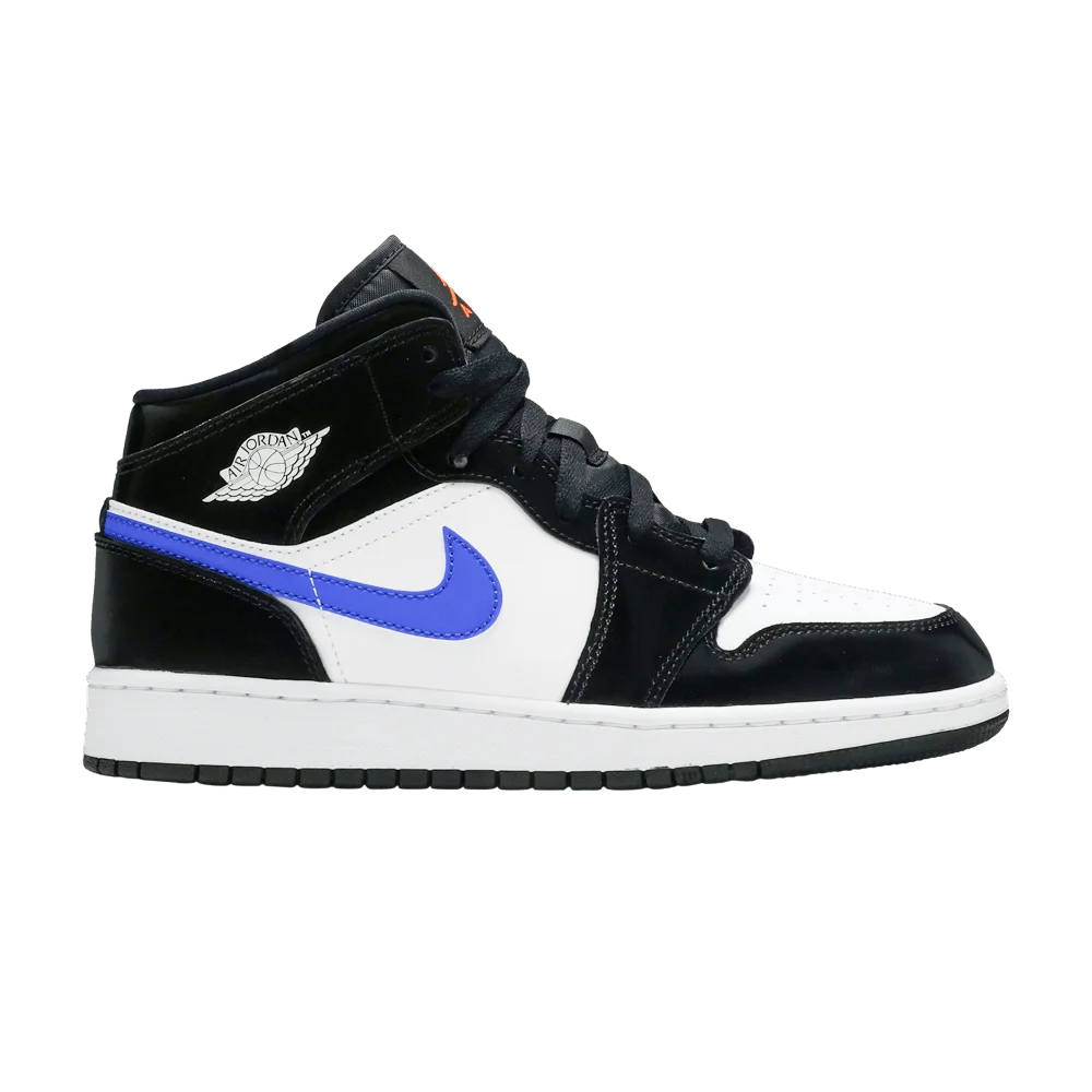 Krossovki-Air-Jordan-1-Mid-GS-Black-Racer-Blue
