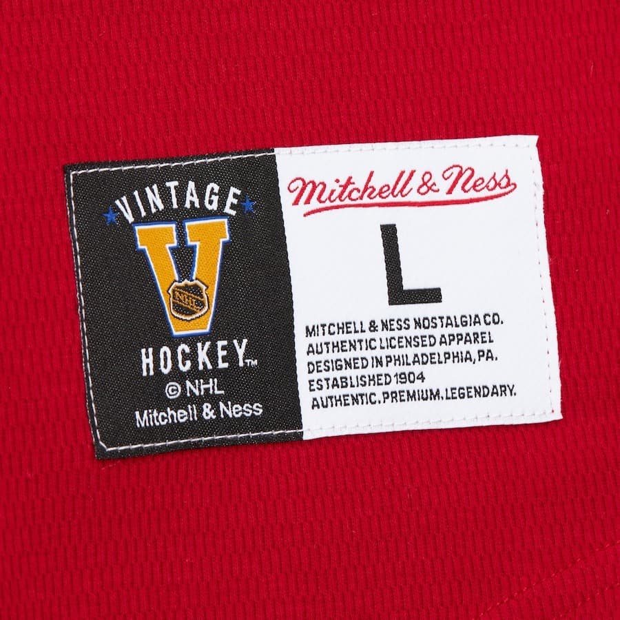 Лонгслив Mitchell & Ness Red New York Rangers Vintage Logo Thermal Henley Top