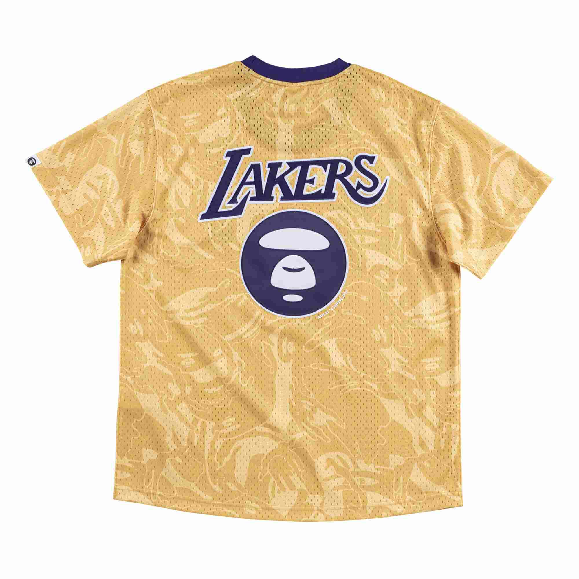Футболка Aape x Mitchell & Ness Los Angeles Lakers BP Jersey Gold