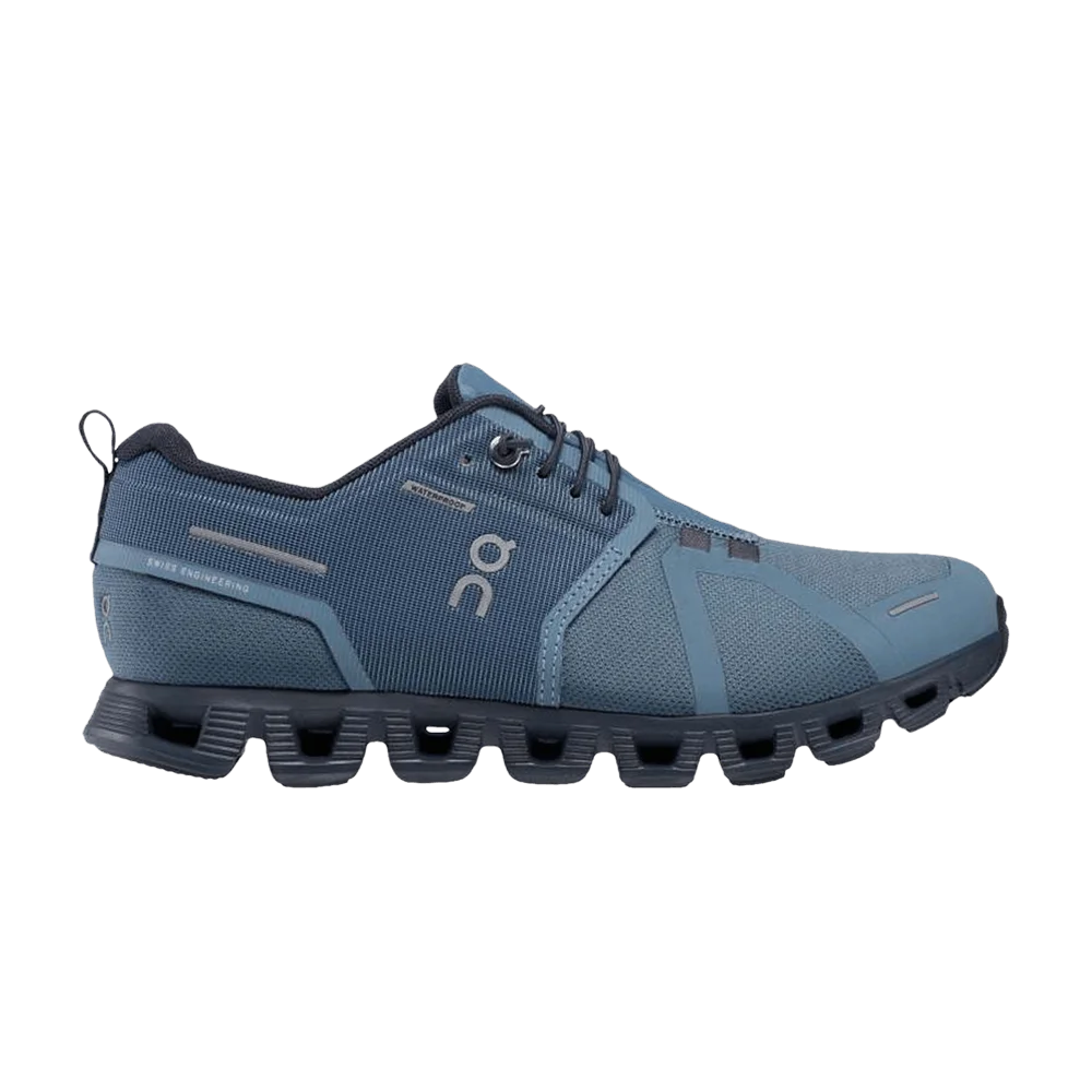 Krossovki-ON-Wmns-Cloud-5-Waterproof-Metal-Navy