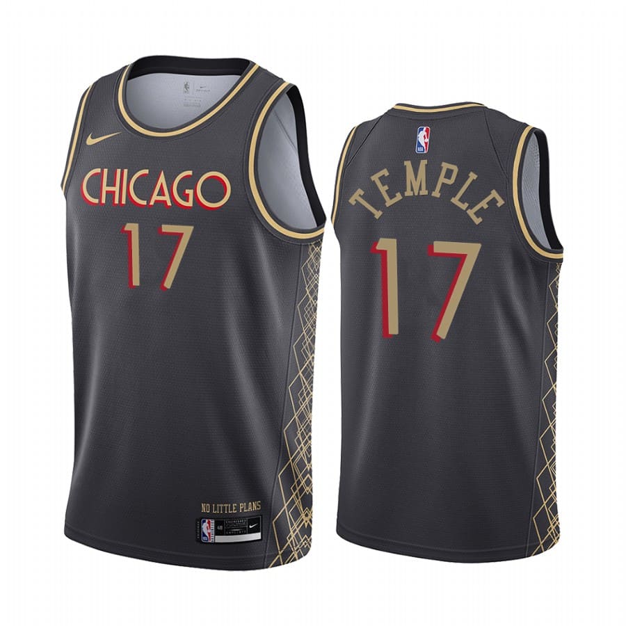 Баскетбольная джерси 2020-21 Chicago Bulls #17 Garrett Temple City Edition Black Swingman Jersey