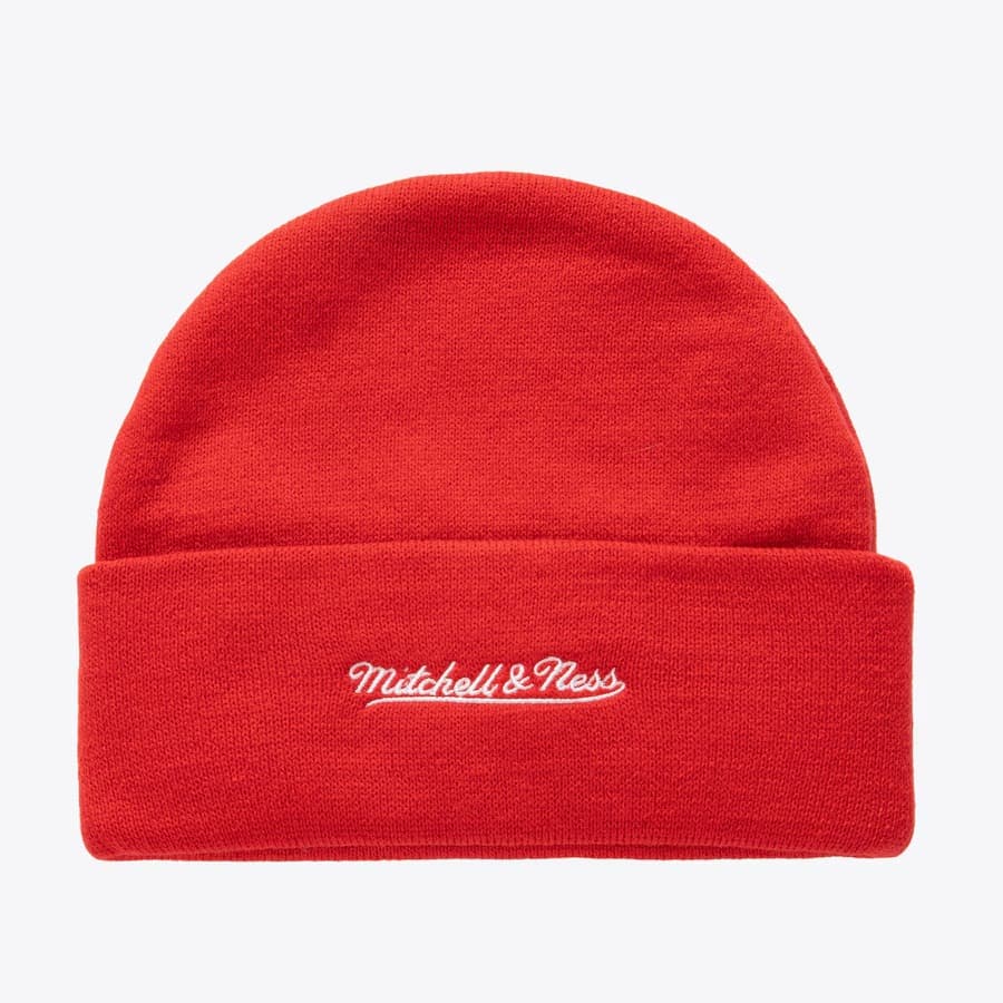 Шапка Mitchell & Ness Red Chicago Bulls Hardwood Classics K.O. Cuffed Knit Hat