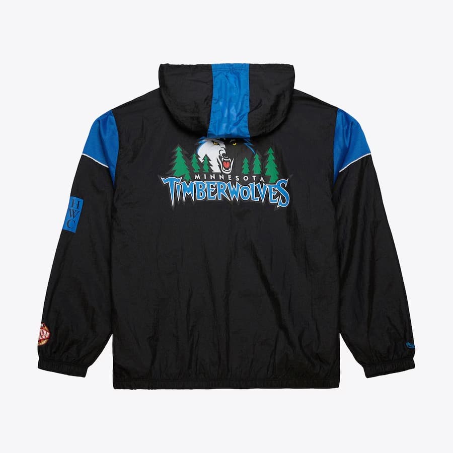 Анорак Mitchell & Ness Black Minnesota Timberwolves Team OG 3.0 Anorak Quarter-Zip Jacket