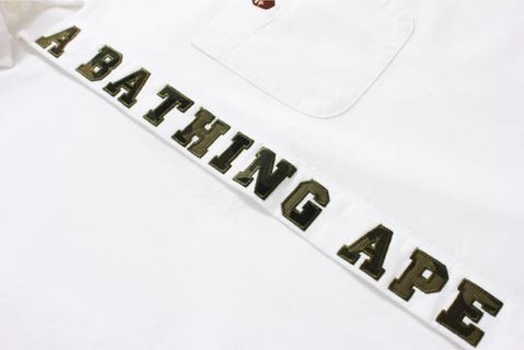 Рубашка BAPE 1st Camo Applique Oxford Bd Shirt Shirt White