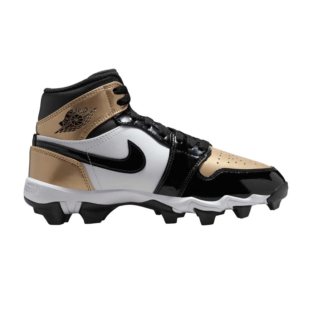 Кроссовки Air Jordan 1 Mid Cleat GS 'Gold Toe'
