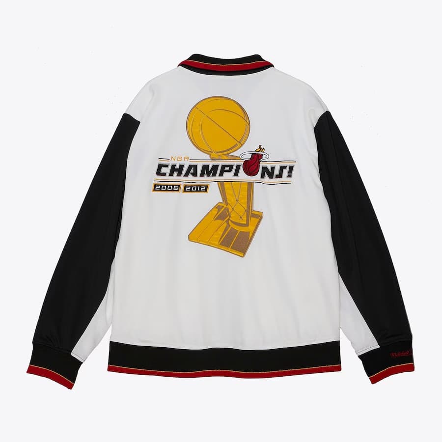 Бомбер Mitchell & Ness White Miami Heat 2012 Finals Champion Authentic Full-Zip Jacket