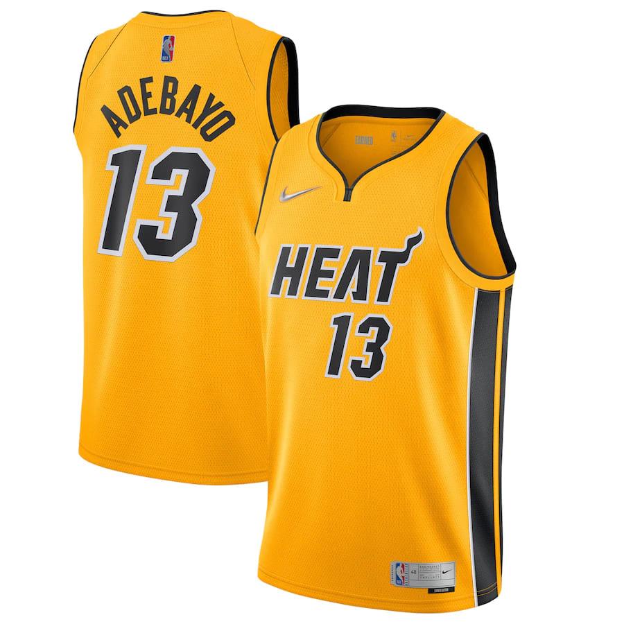 Баскетбольная джерси 2021-22 Miami Heat #13 Bam Adebayo Earned Edition Swingman Jersey