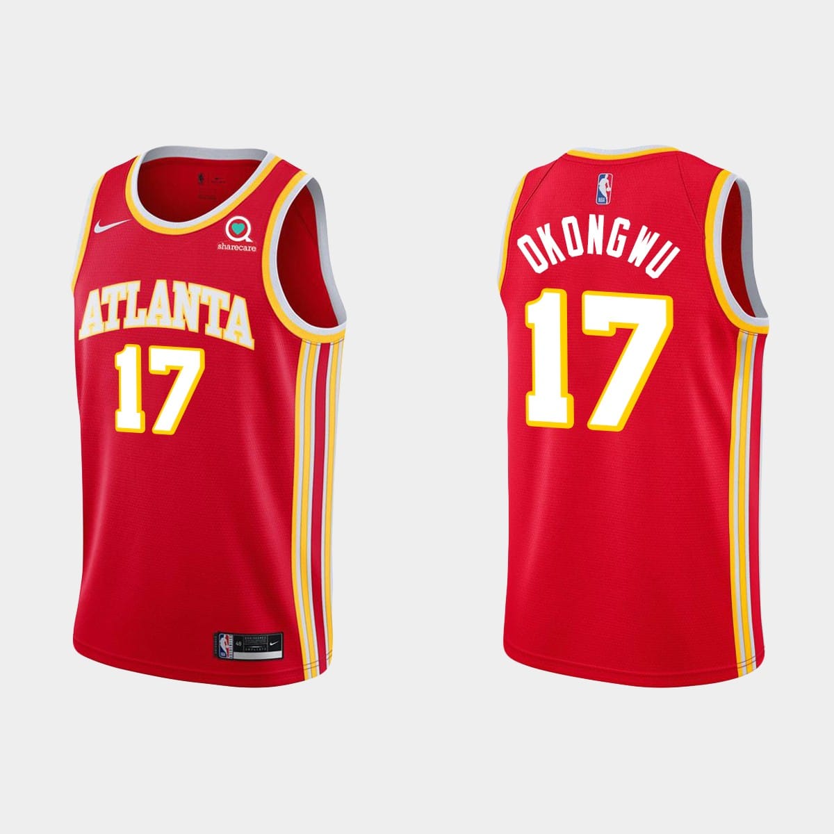 Баскетбольная джерси Atlanta Hawks #17 Onyeka Okongwu Red Icon Edition Jersey
