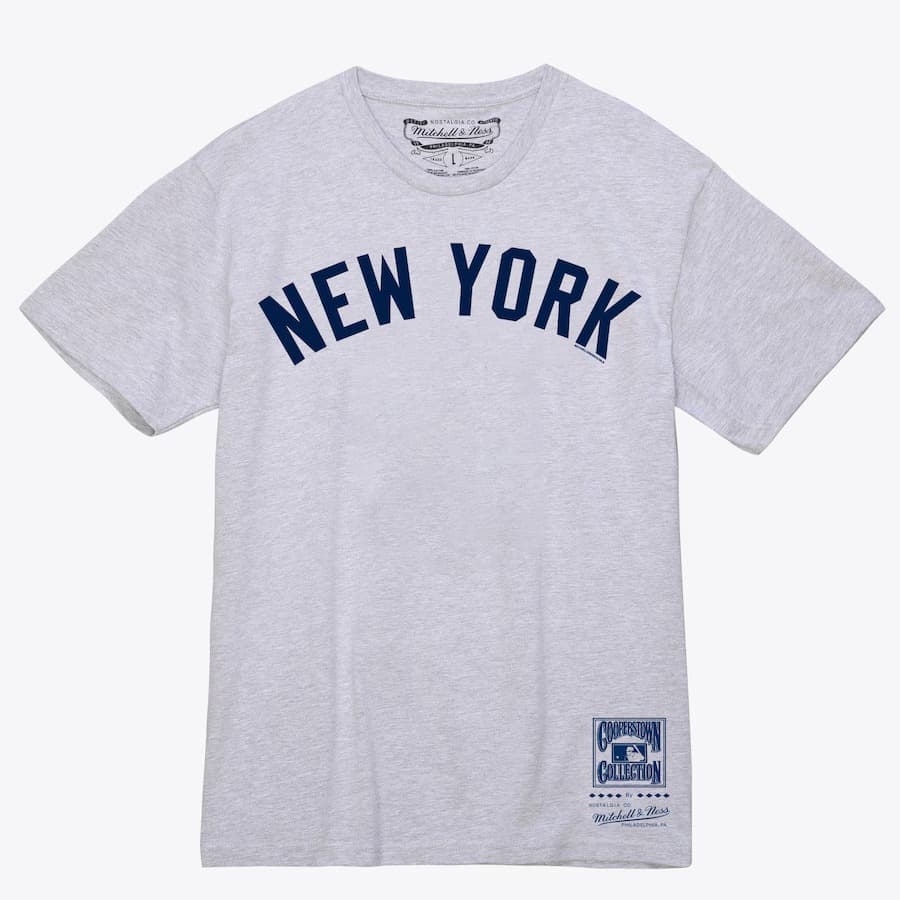 Футболка Mitchell & Ness Gray New York Yankees Wordmark T-Shirt