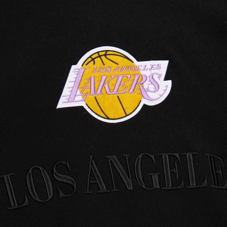 Худи Mitchell & Ness Black Los Angeles Lakers Team OG 3.0 Vintage Fleece Pullover Hoodie