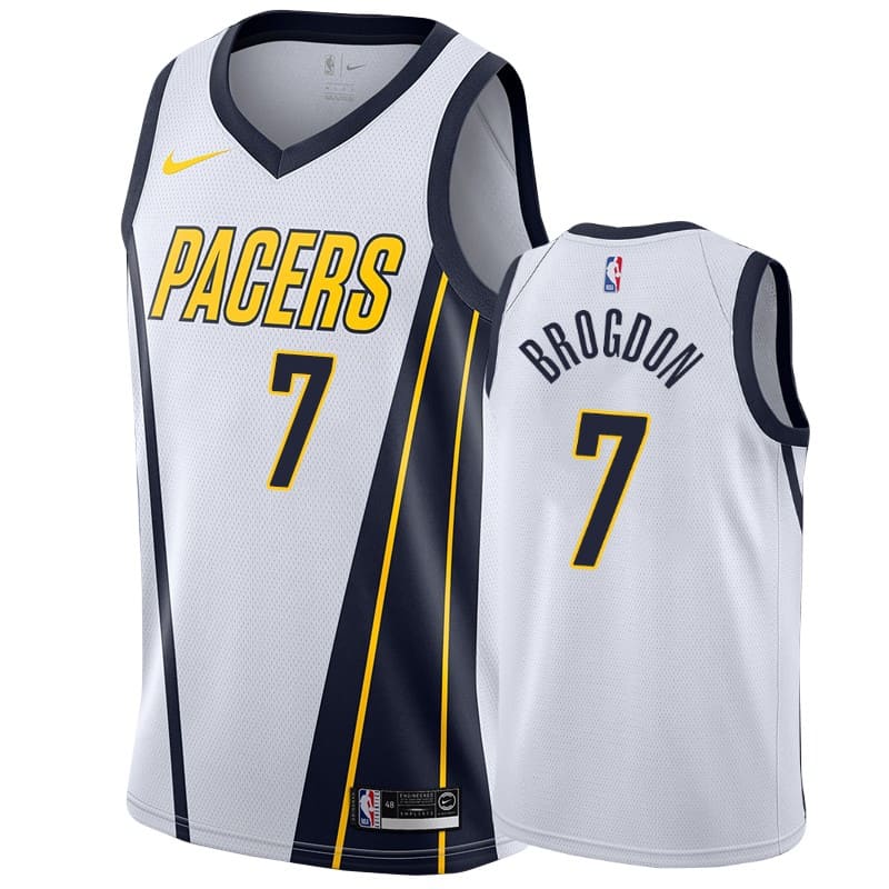 Баскетбольная джерси 2020-21 Indiana Pacers #7 Malcolm Brogdon Earned Edition White Swingman Jersey