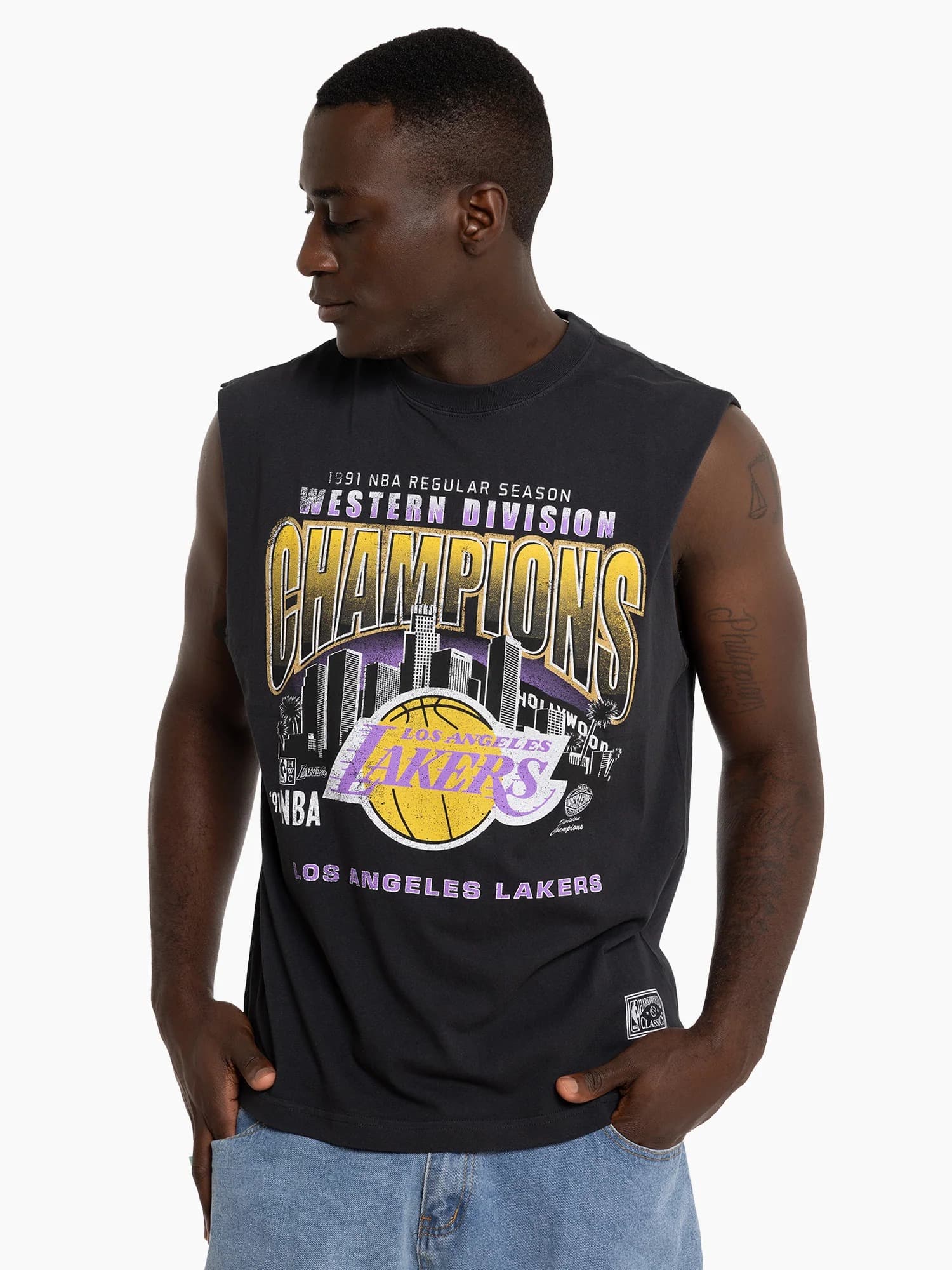Спортивная майка Mitchell & Ness Los Angeles Lakers Vintage 1991 Division Champs NBA Muscle Tank