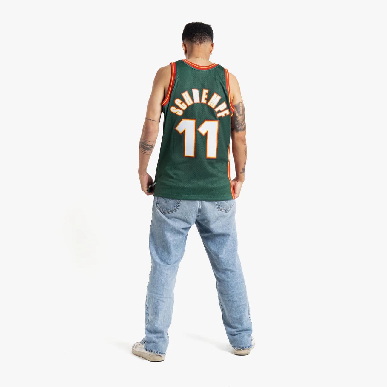 Баскетбольная джерси 1995-96 Seattle Supersonics Detlef Schrempf #11 Swingman Hardwood Classics Green Jersey