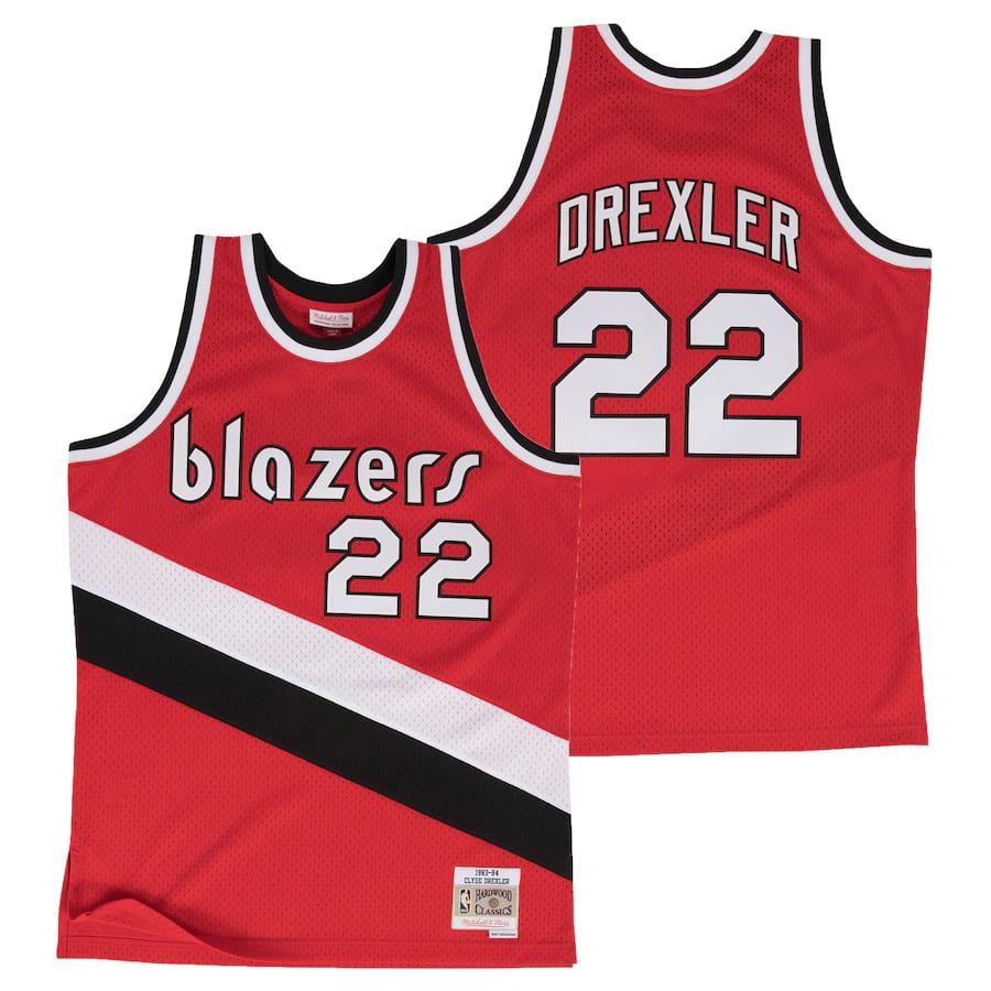 Баскетбольная джерси Portland Trail Blazers Clyde Drexler Hardwood Classics Road Swingman Jersey by Mitchell & Ness