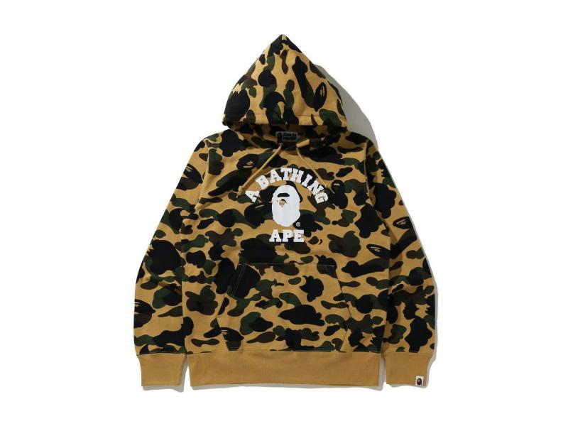 Худи BAPE 1st Camo College Pullover Hoodie (SS21) Yellow