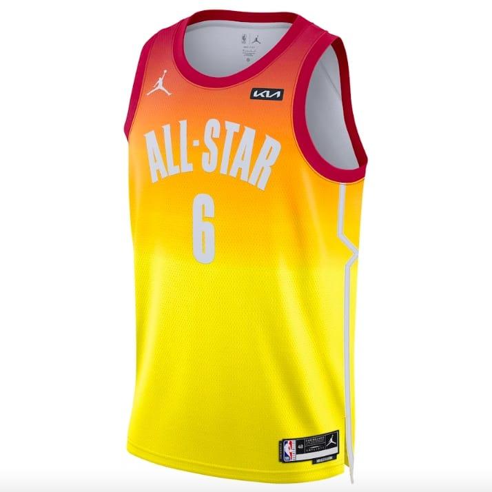Баскетбольная джерси 2023 NBA All-Star Game #6 LeBron James Swingman Orange Jersey