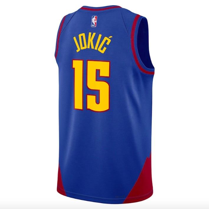 Баскетбольная джерси 2022-23 Denver Nuggets #15 Nikola Jokic Jordan Statement Blue Jersey