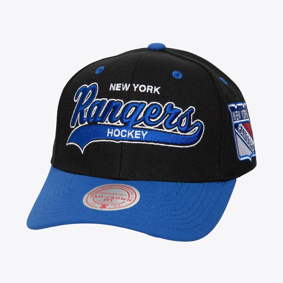 Бейсболка Mitchell & Ness Black New York Rangers Tailsweep 2.0 Pro Snapback Hat