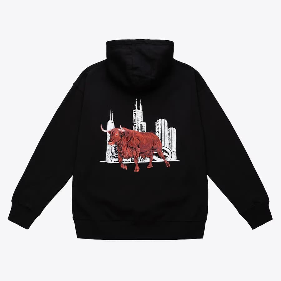 Худи Mitchell & Ness Black Chicago Bulls Hardwood Classics Polo G x B/R Remix Pullover Hoodie