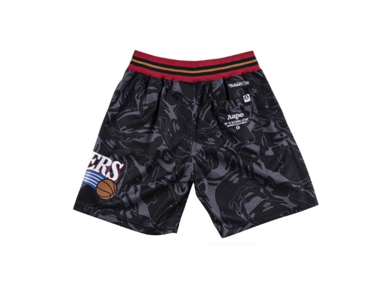 Спортивные шорты Aape x Mitchell & Ness Philadelphia 76ers Shorts Black
