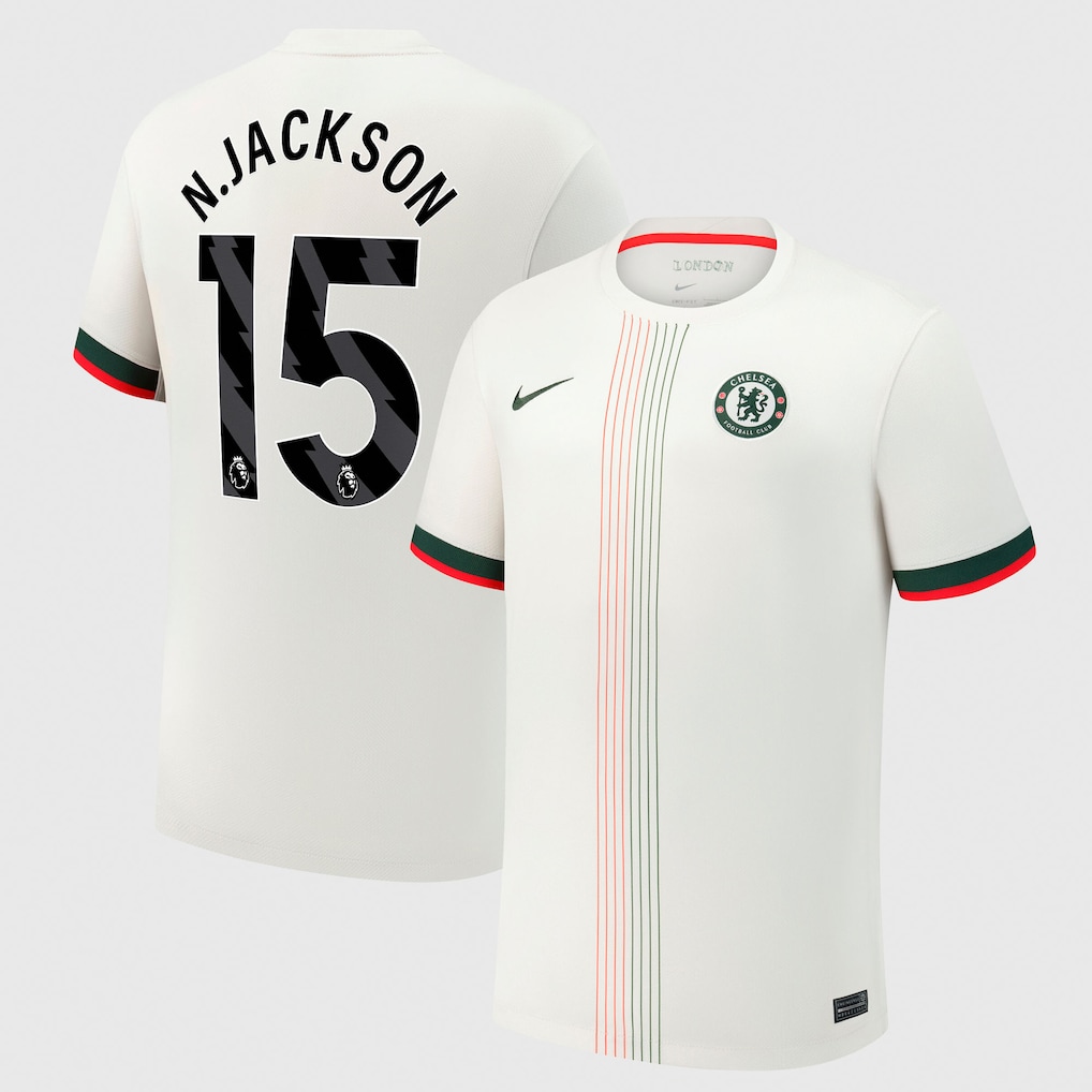 Детское футбольное джерси Chelsea Nike Away Stadium Shirt 2025-26 - N.Jackson 15