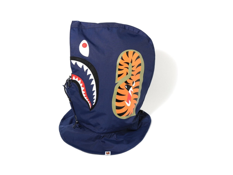 Маска BAPE 1st Camo Shark Hoodie Mask Yellow/Navy