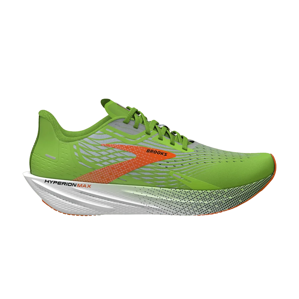 Krossovki-Brooks-Hyperion-Max-Green-Gecko-Red-Orange