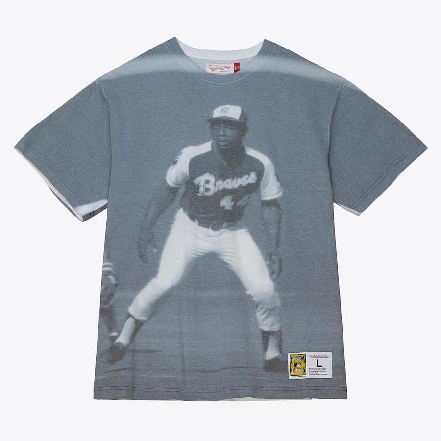 Футболка Mitchell & Ness Hank Aaron Atlanta Braves Cooperstown Collection Highlight Player T-Shirt