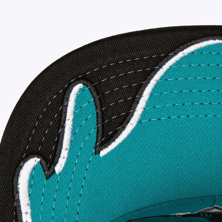 Бейсболка Mitchell & Ness Teal San Jose Sharks Rising Tide OG Snapback Hat