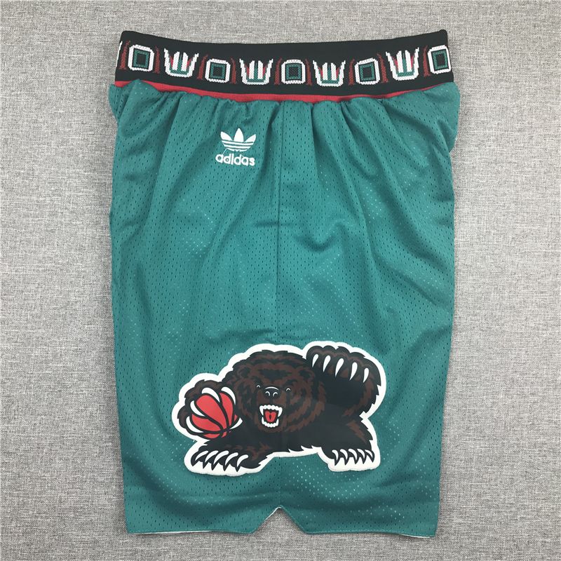 Спортивные шорты Vancouver Grizzlies Green Throwback Basketball Shorts Embroidered