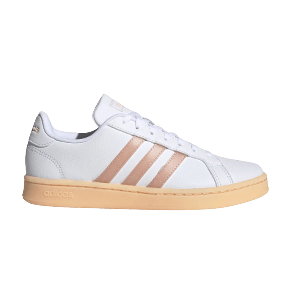 Krossovki-Adidas-Wmns-Grand-Court-White-Glow-Orange