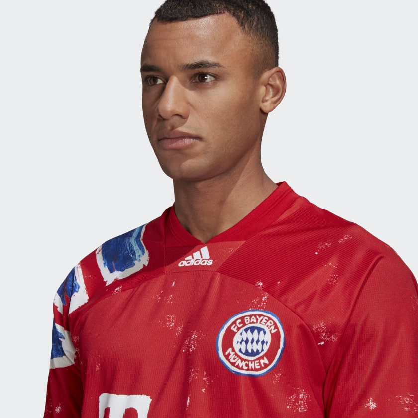 Футболка adidas FC Bayern Human Race Jersey True Red/White