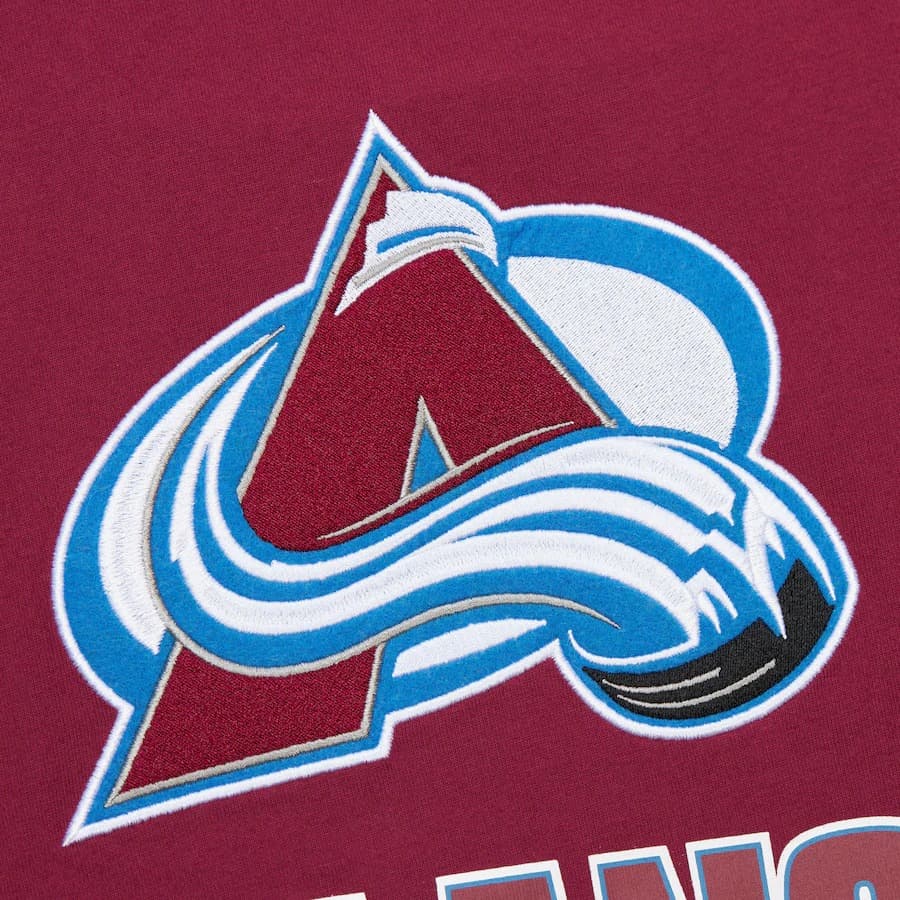 Лонгслив Mitchell & Ness Burgundy Colorado Avalanche Allover Long Sleeve T-Shirt