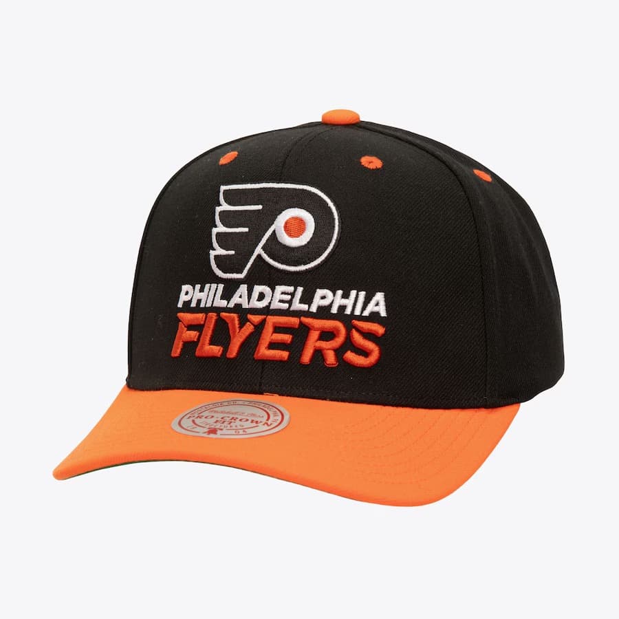 Бейсболка Mitchell & Ness Black Philadelphia Flyers All In 2.0 Pro Crown Snapback Hat