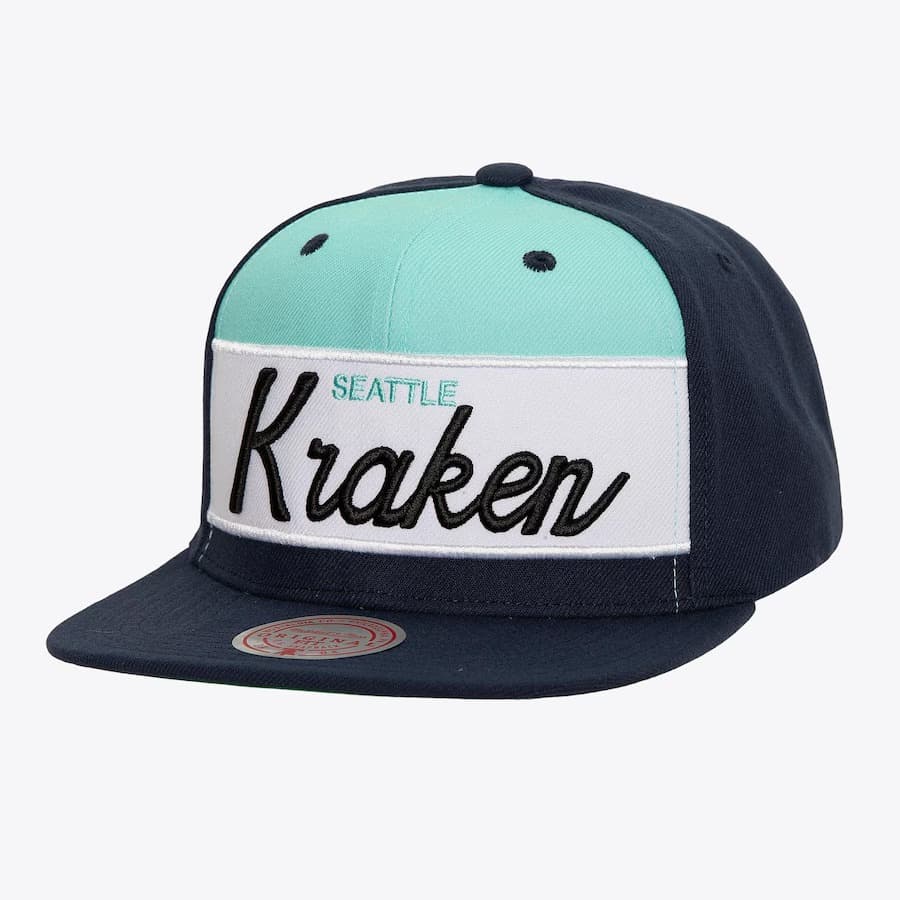 Бейсболка Mitchell & Ness Navy Seattle Kraken Retro Sport Snapback Hat