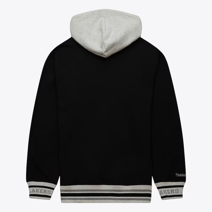 Худи Mitchell & Ness Black Los Angeles Lakers Snow Washed Fleece Pullover Hoodie